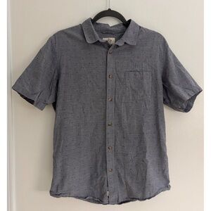 Men’s Marine Layer Chambray Blue Short Sleeve Collared Button Down Shirt Medium